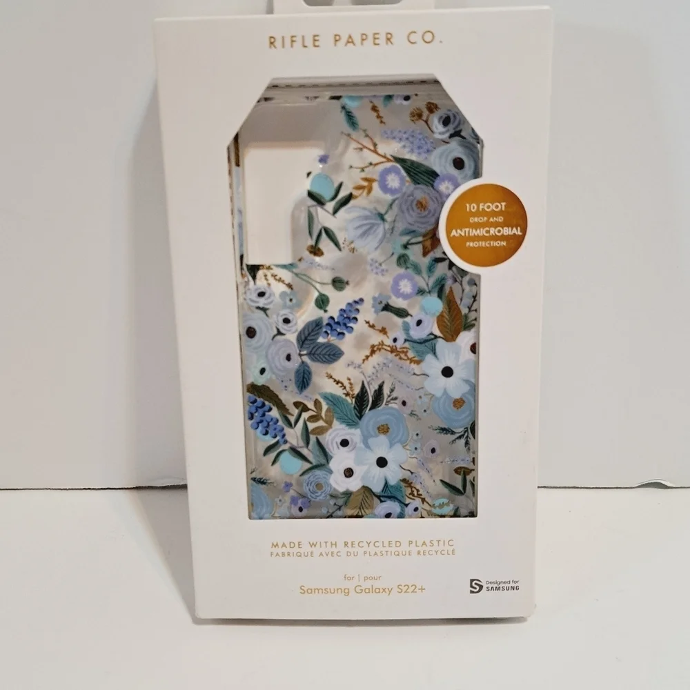Rifle Paper Co Samsung Galaxy 22+ Floral 10 Foot Drop‎ Antimicrobial Phone Case